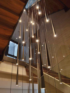 别墅楼梯吊灯10米复式楼长吊灯简约现代三层楼梯间极简超长客厅灯
