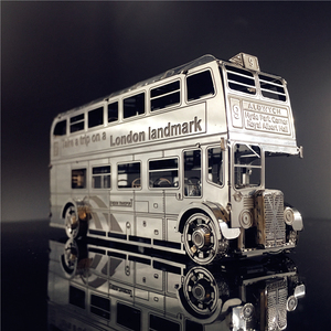 南源魔图3D立体金属拼图儿童益智拼装模型伦敦巴士模型成人玩具