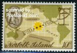 诺福克1969年发行探险家海岛地图邮票航海仪器1全  新 MNH