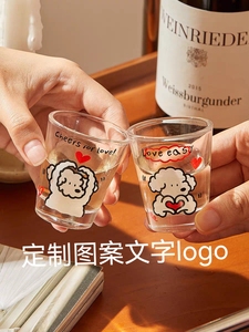 烧酒杯韩国ins小酒杯白酒杯浓缩咖啡盎司杯玻璃杯定制图案logo