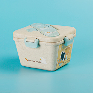 日式方形简约便当盒便携餐盒微波炉加热学生饭盒带盖密封保鲜盒