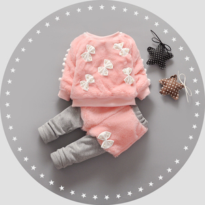 女宝宝秋冬装套装 0一1-2周岁婴儿衣服3小女孩秋季洋气加绒两件套