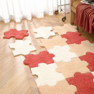 拼接地毯客厅沙发满铺家用地板铺垫加厚地垫卧室床边毛绒拼图脚垫