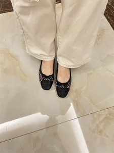 欧美外贸新品女鞋时尚简约镂空平底单鞋蝴蝶结通勤鞋yuan