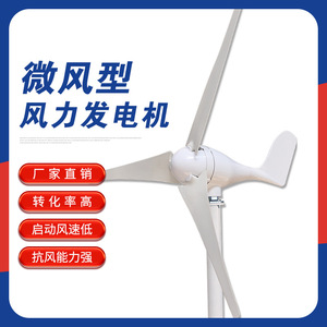 S型水平轴小型风力发电机100W微风启动风光互补路灯工程用3叶5叶