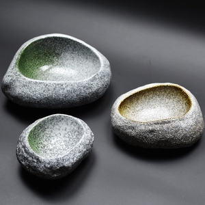 石头碗创意陶瓷餐具三文鱼小份刺身资造碗寿司鱼刺烤肉盘子冷菜碗