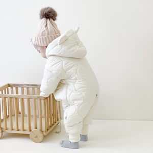 婴儿棉服冬季连体衣男宝宝衣服外穿棉衣套装加厚棉袄夹棉外套冬装