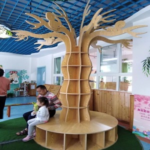 实木创意大树书架智慧树置物架收纳架图书馆绘本架幼儿园落地摆件