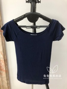2019韩国东大门代购进口夏装新款女装螺纹修身短袖百搭休闲T恤