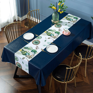 桌布防水防油免洗pvc中式餐桌垫茶几垫长方形桌旗桌布北欧网红ins