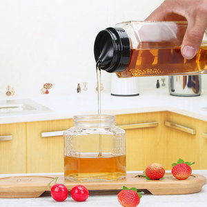 蜂蜜瓶玻璃燕窝瓶瓶子家用尖嘴方便倒加厚六棱食品保鲜密封罐蜂蜜