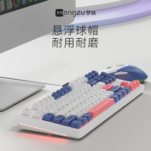有线键盘鼠标套装机械茶轴手感RGB女生办公静音电脑电竞游戏87键