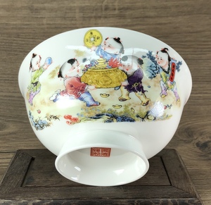 景德镇陶瓷简约创意6英寸面碗家用复古汤碗骨瓷单只中式新年礼物