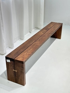 北美黑胡桃木实木简约长条凳长凳子条凳长板凳床尾凳餐桌凳茶凳