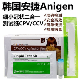 韩国安捷犬细小冠状试纸 病毒检测 CPV和CCV Ag套装二合一犬单片