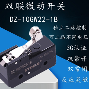 双联微动开关DZ-10GW22-1B 行程限位两路自复位开关 双常开双常闭