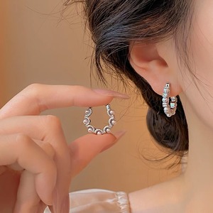 韩国代购GP圆圈珍珠耳环高级感耳饰女新款时尚个性法式复古耳扣