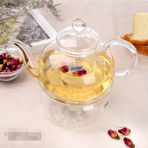 奇高玻璃壶花茶壶耐热玻璃壶套装底座加热过滤水果泡茶壶800毫升