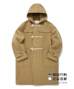 【一休哥】 COVERNAT正品22冬羊毛长款连帽羊角扣大衣 韩国代购