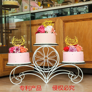 铁艺创意花型多层蛋糕架子婚庆生日三层橱窗展示架甜品糕点摆设台