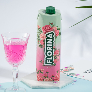florina飞那玫瑰汁1L重瓣红玫瑰水 保加利亚进口植物饮料网红