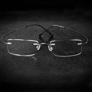 老王诗乐无框镜架纯钛 近视眼镜架 切边眼镜框男女超轻7799