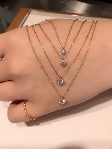 日本代购Star Jewelry朝5晚9石原里美同款 单钻锁骨链项链直邮