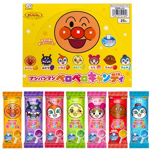 日本零食糖果不二家面包超人棒棒糖儿童宝宝防蛀牙水果味25支/盒