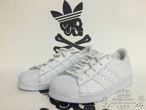 正品保证adidas三叶草男女大童纯白色贝壳头运动鞋板鞋ba8380现货