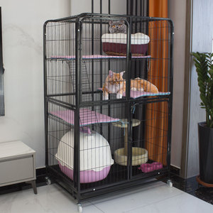 猫笼子猫别墅家用三层带厕所猫窝大型猫舍猫咪宠物笼超大自由空间