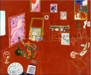 Henri Matisse 马蒂斯 红色画室 装饰画无框画客厅书房卧室酒吧