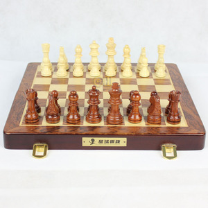 星球牌花梨木国际象棋便携折叠磁性进口花梨木大号实木象棋