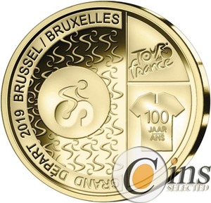 [现货]比利时2019年环法自行车赛黄色领骑衫周年铜镍纪念币
