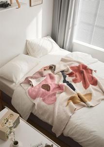 秋冬保暖现代简约软绵绵半边绒针织毯子沙发午休盖毯床尾装饰毯子