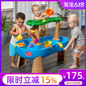美国step2儿童水上乐园热带雨林戏水桌玩水池台宝宝沙滩玩具套装