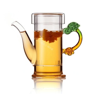 龙把红茶壶 耐热透明玻璃杯茶具 带把带嘴带内胆玻璃泡茶器