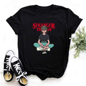 New Stranger Things T Shrit 怪奇物语男女短袖T恤h黑色半袖衫