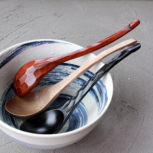 日式手工雕刻龟甲原木勺 汤勺木勺子日式餐具喝汤吃面小勺