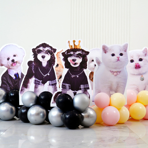 宠物立牌照片kt板定制猫咪狗狗生日场景布置迎宾气球背景装饰用品