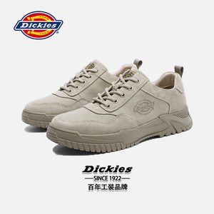 Dickies工装鞋男2024夏季新款低帮男鞋真皮防滑大头鞋耐磨鞋子男