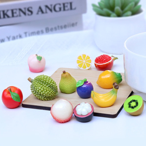 迷你仿真水果食玩盲盒香蕉榴莲葡萄桃子石榴食物模型玩具桌面摆件