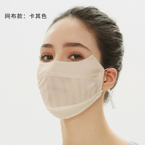日本进口防晒口罩女夏季防紫外线冰丝透气女士防护薄款可水洗面罩