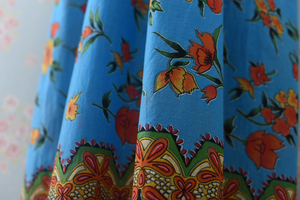 复古东南亚民族感大花柄~海边度假风格凹造型宽松感花裙子 泰国制