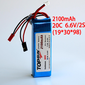 TOPGUN磷酸铁锂LiFepo4电池20C 2100mAh 6.6V 2S航模接收电发射电