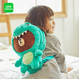 韩国正品LINE FRIENDS布朗熊恐龙小猪背包儿童书包双