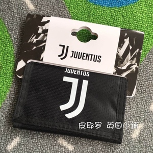 尤文图斯JUVENTUS官方发售球迷用品黑色运动尼龙钱包零钱包零钱袋