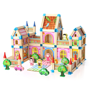 木制拼插建筑大师积木男孩女孩幼儿童拼搭房子造别墅玩具宝宝益智