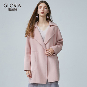 GLORIA/歌莉娅女装冬季双面呢直身外套18CC6E360