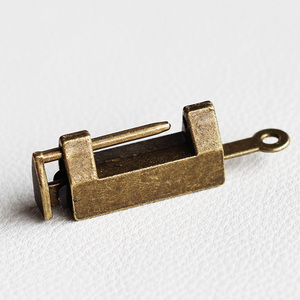 中式仿古锁 带钥匙可打开古铜色可爱日记本相册盒子挂锁拙木纸品