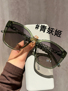 帕莎官方正品韩版绿色大框墨镜2024太阳镜超轻方圆脸高级感偏光配